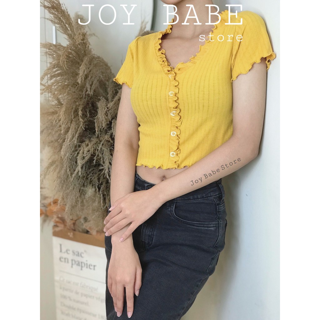 Áo croptop nút xinh 213 , thun gân form ôm suông xoắn biên, áo kiểu nữ đẹp cổ V tim hở nhẹ crop trend ulzzang girl điệu