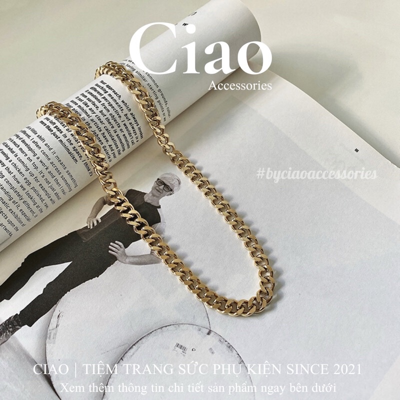 [HOẢ TỐC 1H] Dây chuyền/ Vòng cổ titan không gỉ thiết kế bản xích phong cách trendy Alexander Ciao