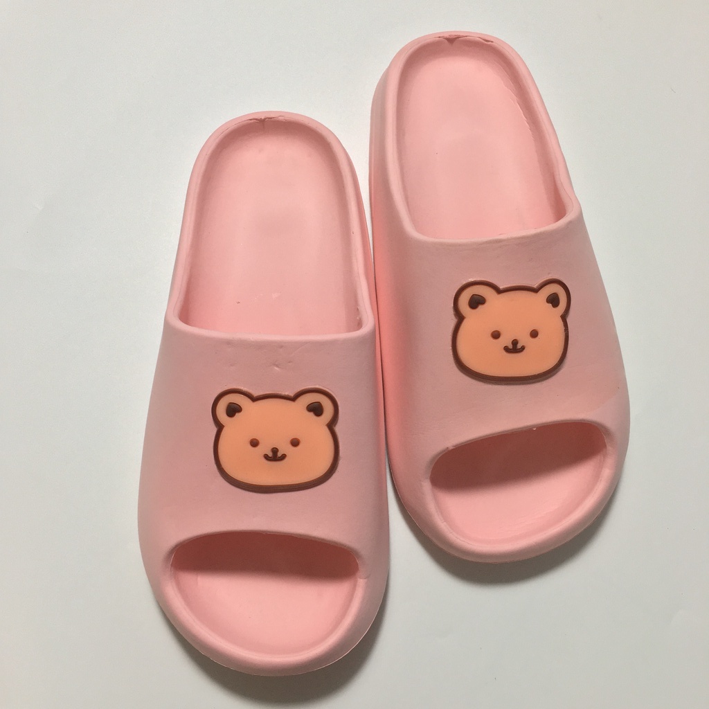 Dép bánh mỳ nữ hình gấu 🔥 FREESHIP🔥 Dép quai ngang đế cao hot trend nhất năm nay, siêu êm siêu bền