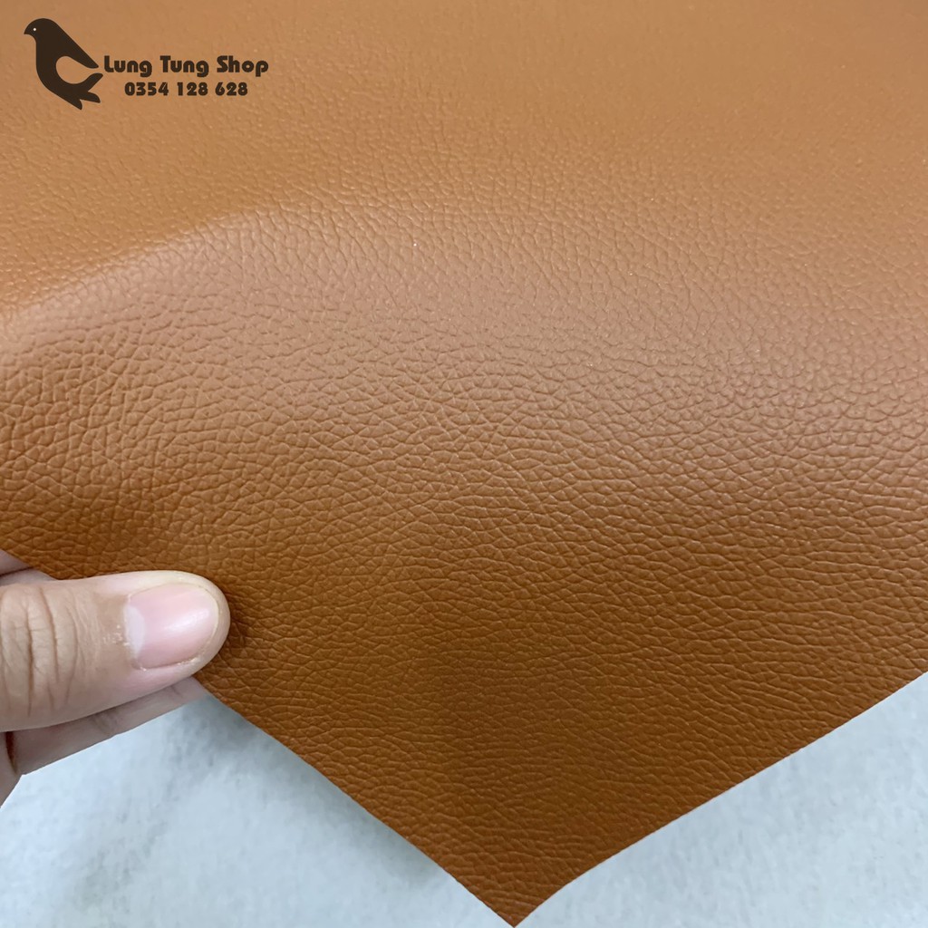 Vải da simili - vải giả da màu nâu khổ 1,4m