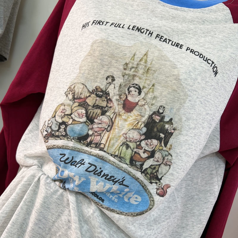 Jiashucheng Áo Thun Tay Dài Dáng Rộng Màu Sắc Tương Phản Thời Trang Mùa Hè 2023