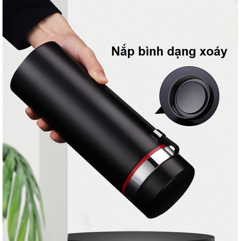 Bình nước bình giữ nhiệt bằng inox 304 cao cấp dung tích 450ml có dây đeo
