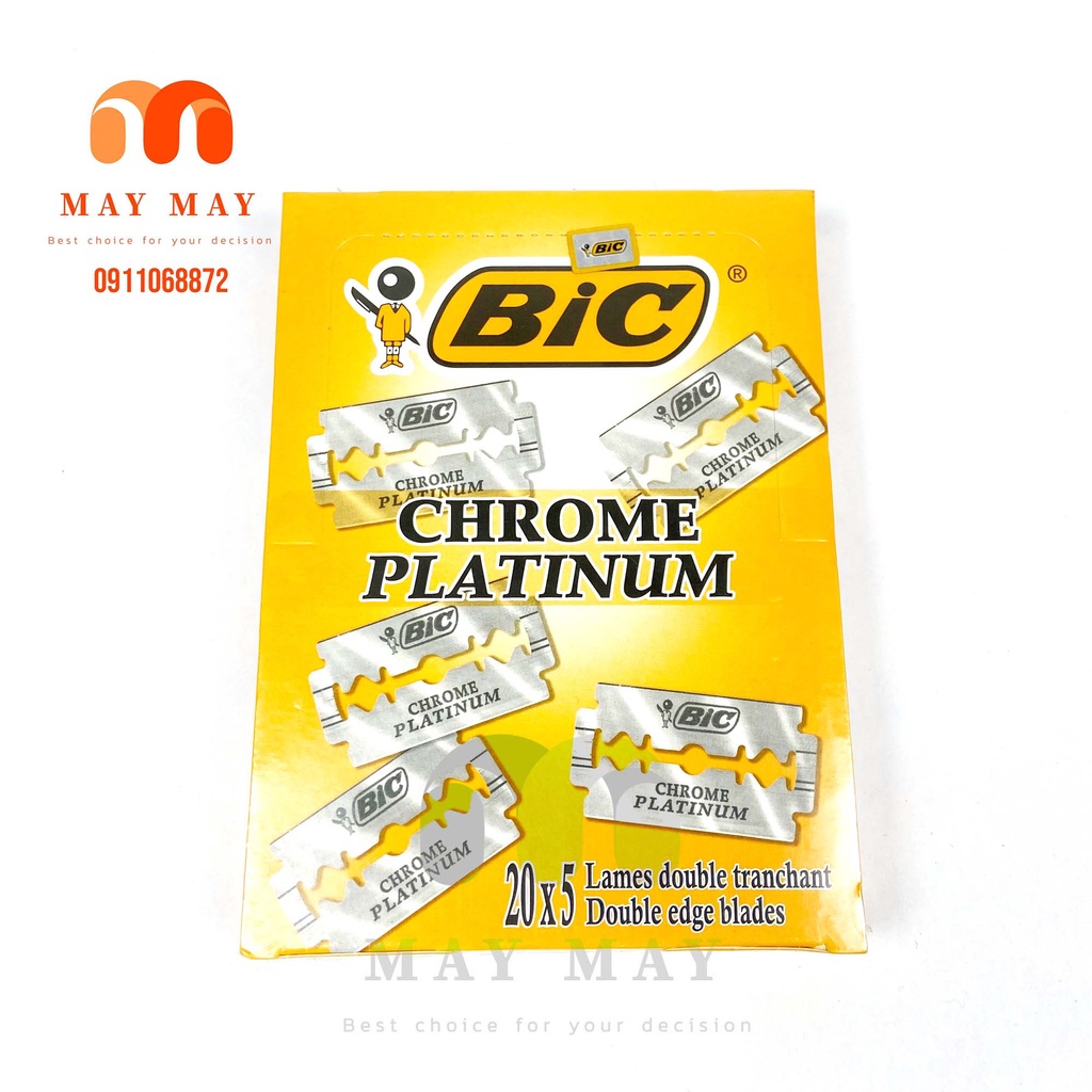 Lưỡi lam BIC chính hãng có tem chống giả hộp 100 lưỡi