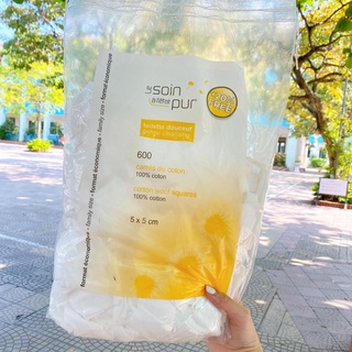 Bông tẩy trang Pháp 500 miếng Tetra Le Soin Laretat Pur