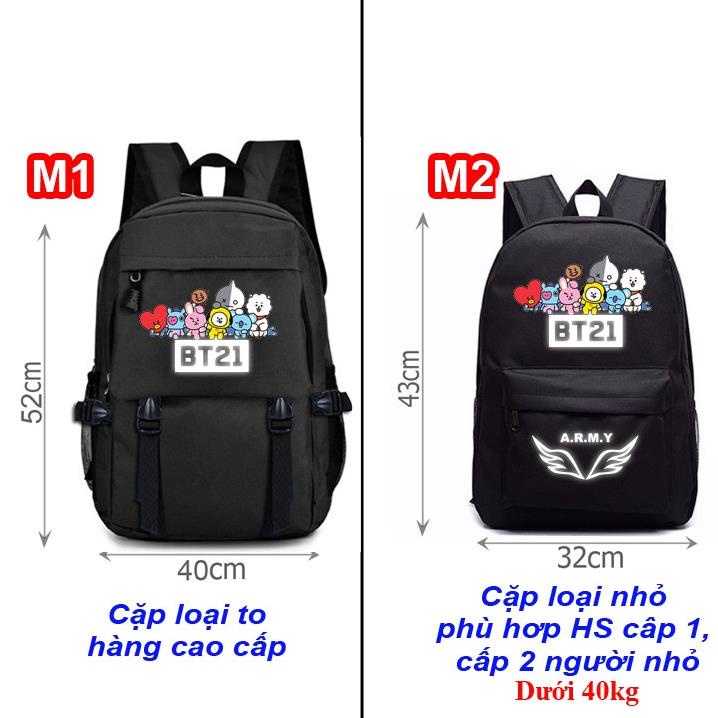 Cặp BTS phản quang, balo BT21 phản quang, cặp A.R.M.Y, ARMY