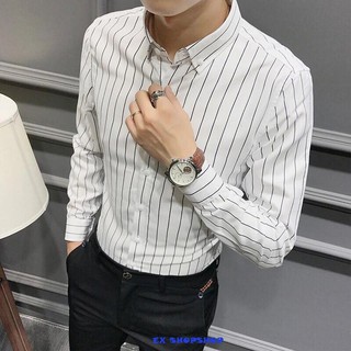 ÁO SƠ MI KẺ SỌC CAO CẤP MÀU TRẮNG
