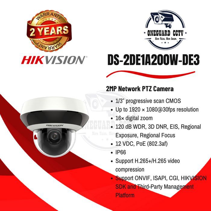 Camera IP Speed Dome 2.0 Megapixel HIKVISION DS-2DE1A200W-DE3 - Hàng chính hãng