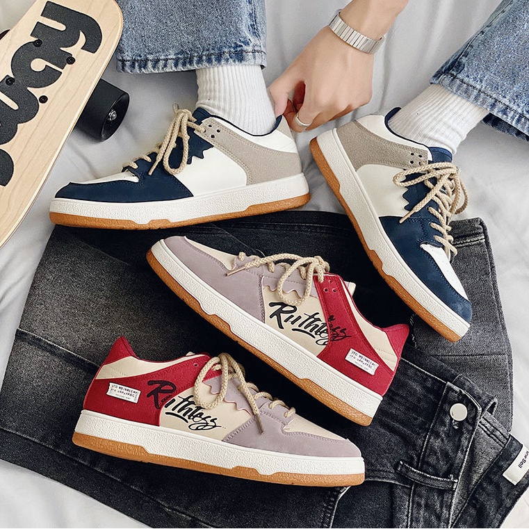 Giày sneaker thể thao da nam cao cấp D109, phong cách trẻ trung năng động, đế cao su non đi cực êm