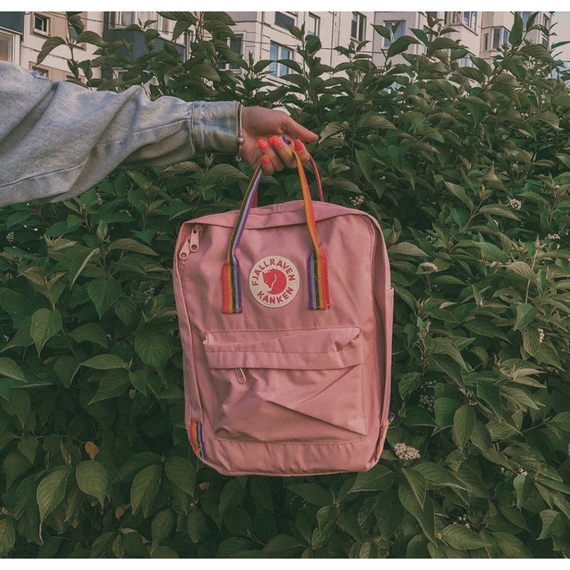 Balo Kanken Classic Hồng Quai Cầu Vồng