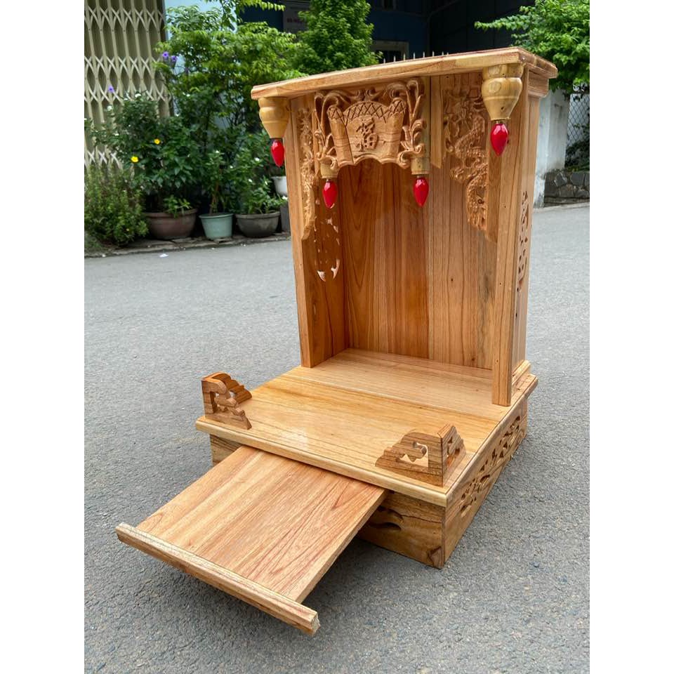 Bàn thờ thần tài ngang 42cm - Đồ Gỗ Vinh