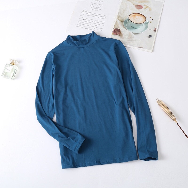 Áo giữ nhiệt nam lót nỉ cổ cao - áo nam dài tay giữ nhiệt