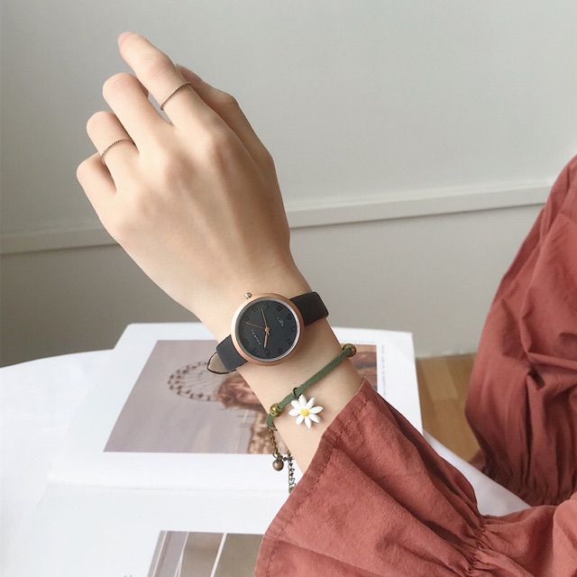 Đồng hồ nữ Doukou dây da cao cấp mặt số thời trang lịch lãm | BigBuy360 - bigbuy360.vn