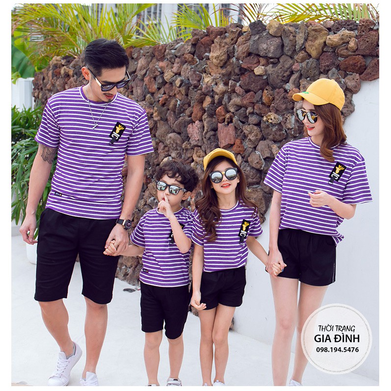 Set đồ gia đình áo kẻ siêu xinh