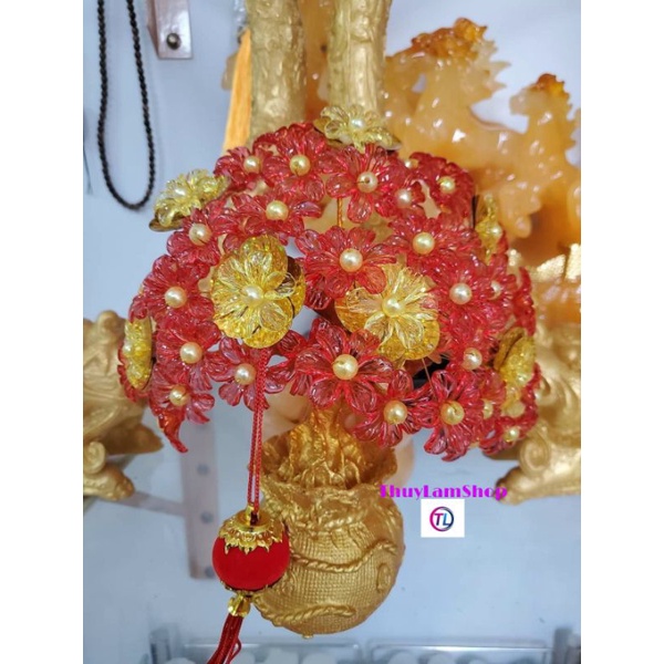 Cây cành vàng lá ngọc gốc túi tiền mic sẵn bông mai trưng ngày tết thu hút tài lộc