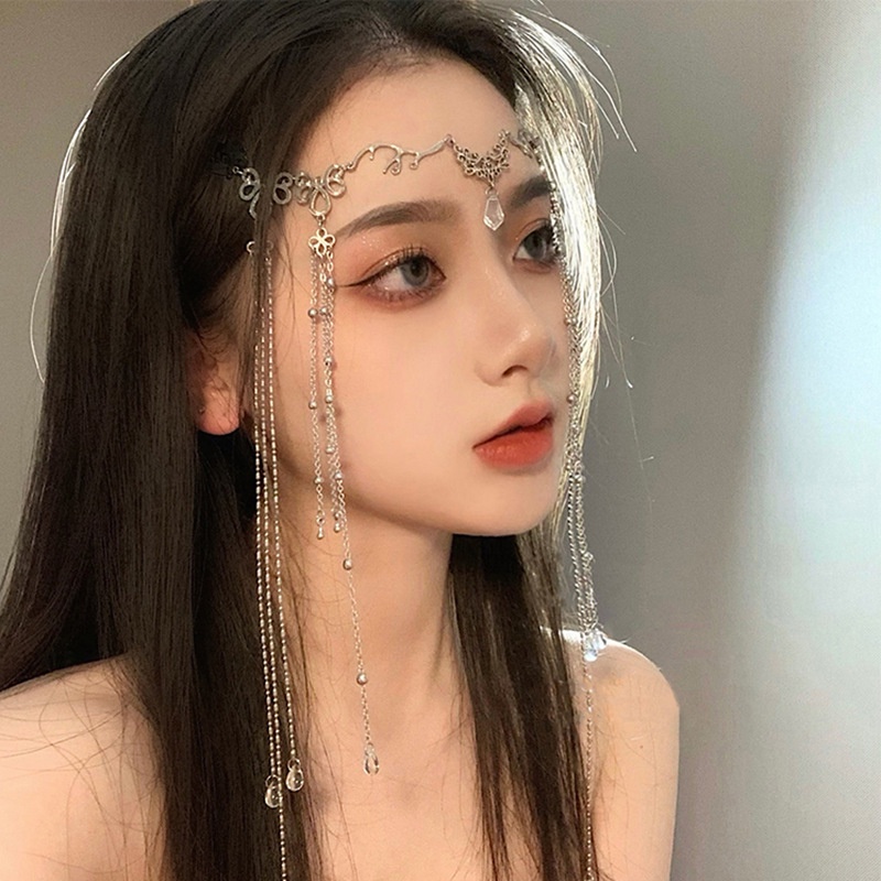 Phụ Kiện Cài Tóc Cô Dâu Hình Giọt Nước Đính Đá Pha Lê Kiểu Giọt Nước Sang Trọng