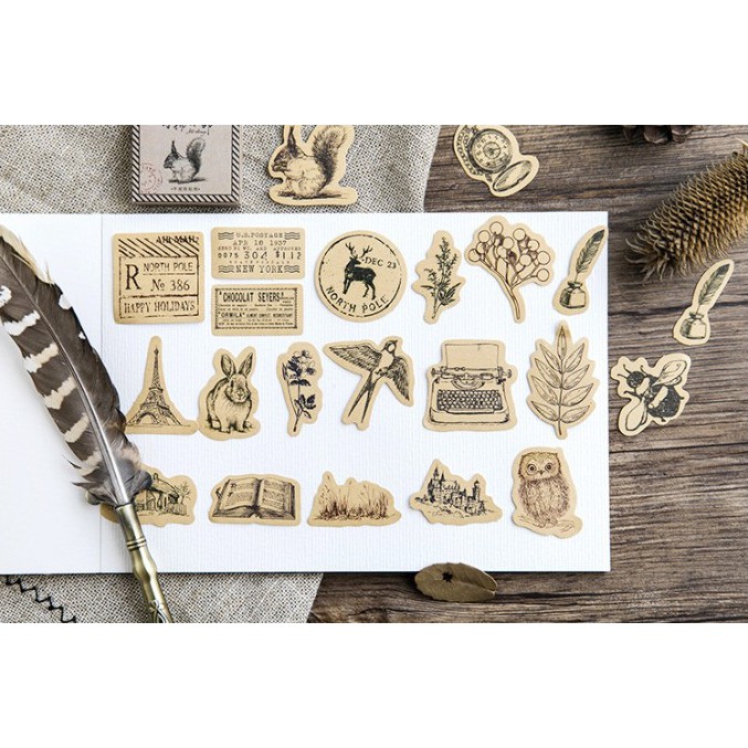 KimiTape Sticker hình dán tem thư vintage con sóc 46 hình