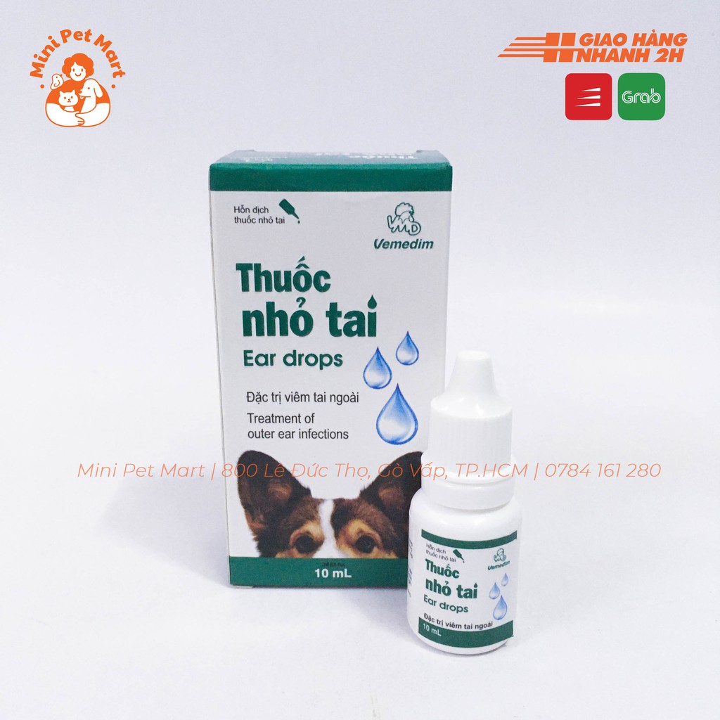 Thuốc nhỏ trị viêm tai ngoài cho chó mèo VEMEDIM 10ml