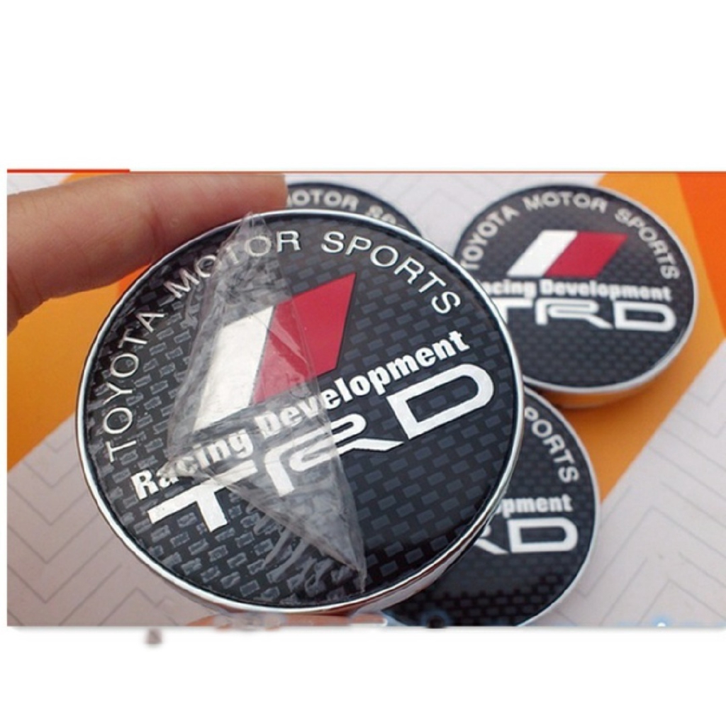 Set 4 Nắp Đậy Trục Bánh Xe Chống Bụi Hình logo Toyota TRD 60mm