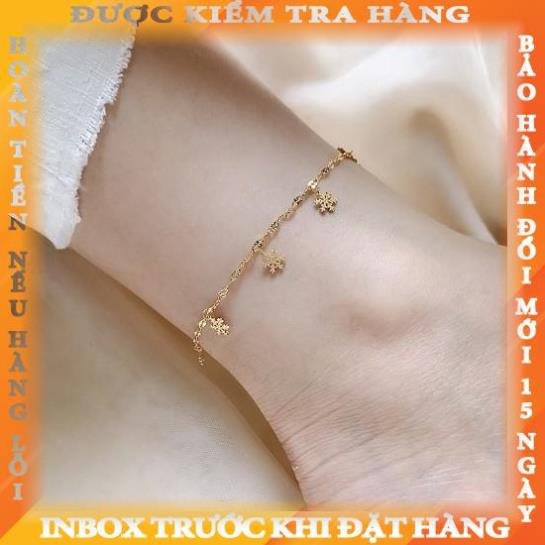 Lắc chân nữ titan hoa tuyết TT2688 O1-111 - CAM KẾT KHÔNG GỈ, KHÔNG BAY MÀU - BẢO HÀNH 12 THÁNG lylongy