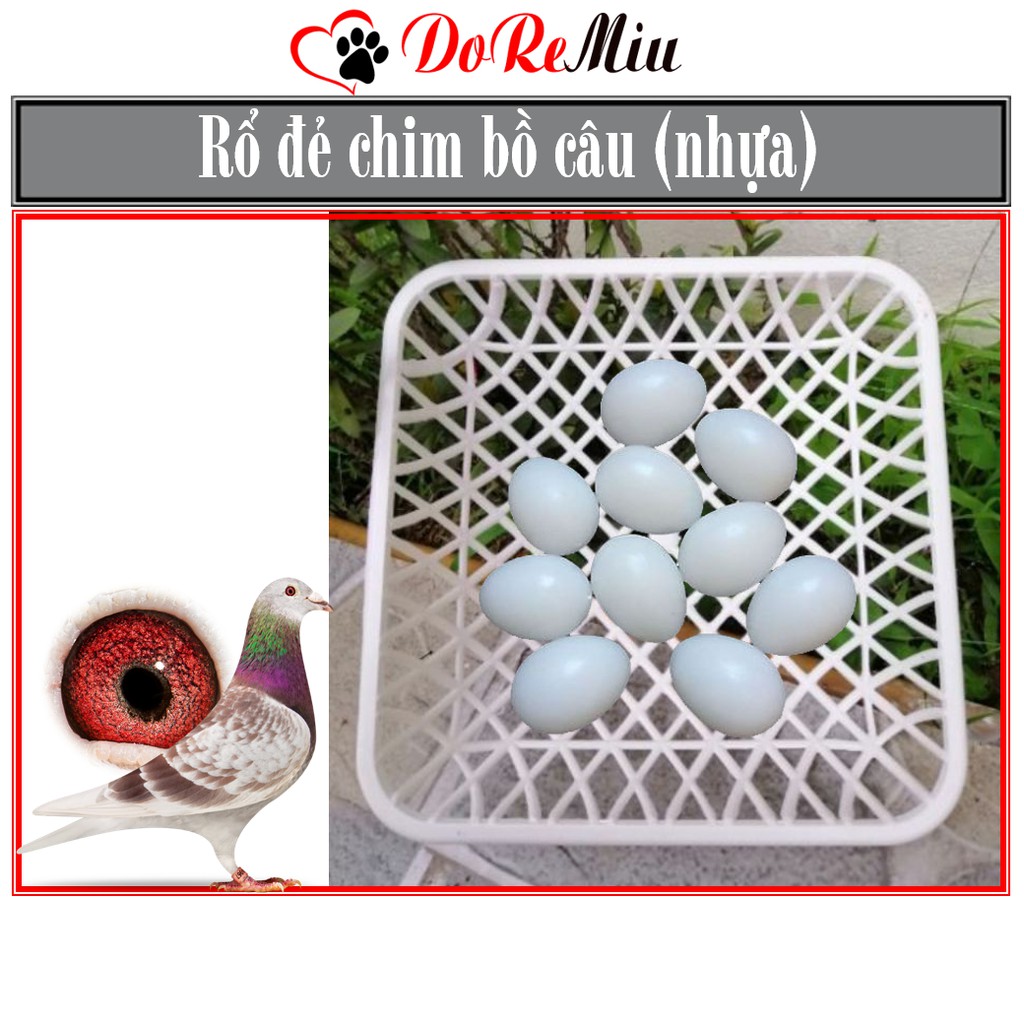 Doremiu- Rổ đẻ chim bồ câu Vuông Kích thước 20x20cm bằng nhựa siêu bền