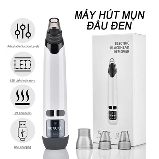 Máy hút mụn cầm tay - máy hút mụn đầu đen có đầu massage nhiệt nhiều chế độ hút
