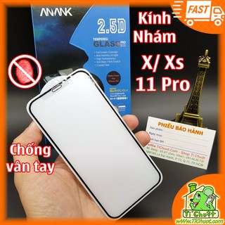 Kính cường lực iPhone 11 Pro/ X/ XS Nhám Chống Vân Tay ANANK Nhật Bản