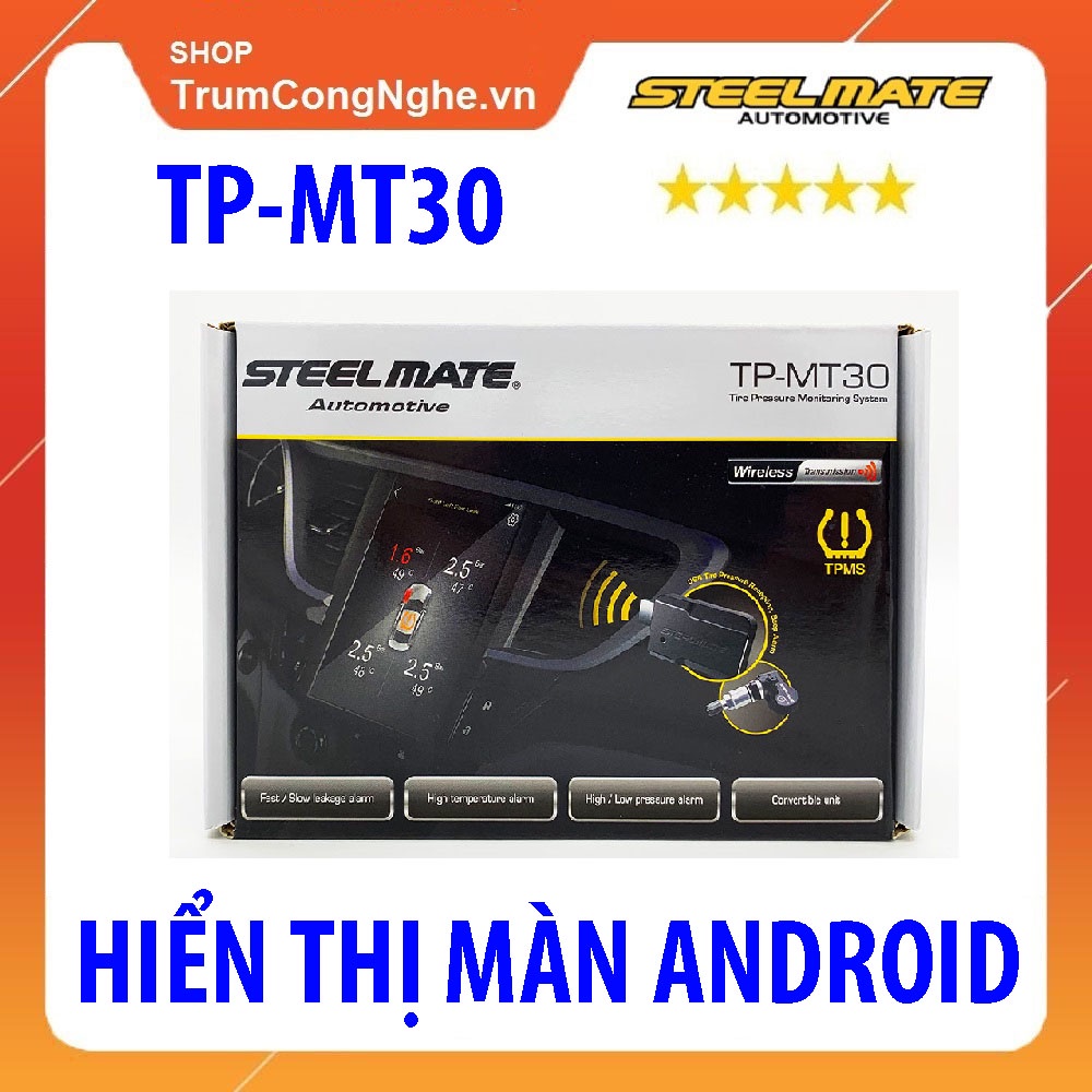 Cảm biến áp suất lốp van trong Steelmate MT30 hiển thị màn Android - Phân Phối Chính Hãng