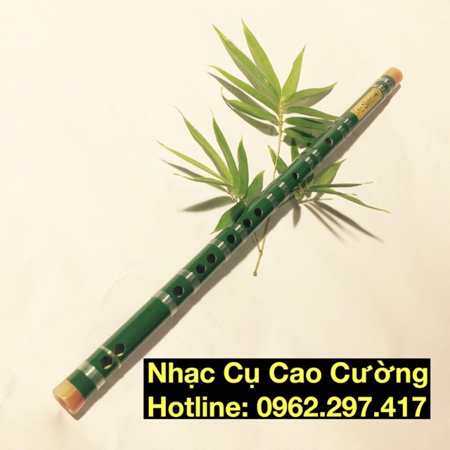 Sáo trúc dizi xanh ngọc không khớp nạm ngọc cao cấp