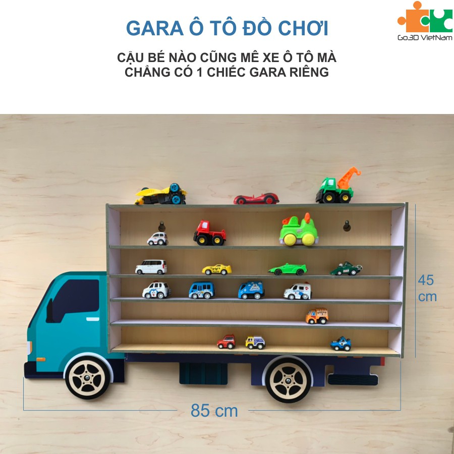 Giá kệ để xe ô tô đồ chơi, lego bằng gỗ