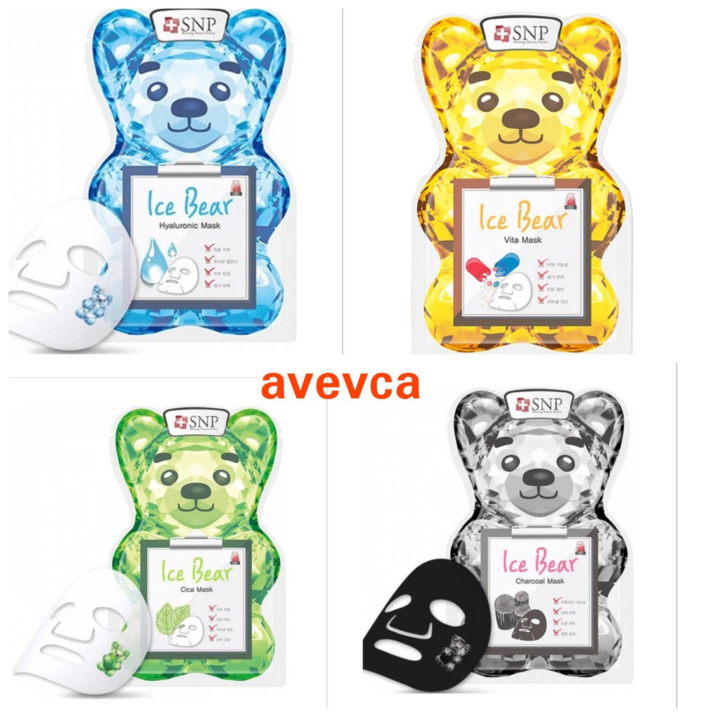 Mặt Nạ Gấu Băng Cấp Ẩm Chuyên Sâu,Dưỡng Sáng,Làm Dịu Da Nhạy Cảm SNP Ice Bear Mask 33ml