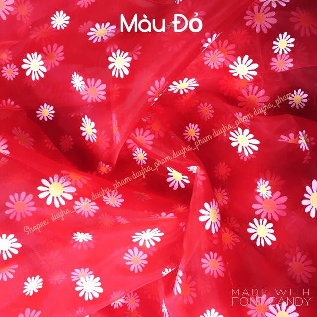 [CHẤT ĐẸP]VẢI VOAN KÍNH HOA CÚC MỀM ĐẸP