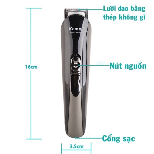 Tông Đơ, Cạo râu Đa Chức Năng 6 in 1 KEMEI 600 - Hàng Nhập Khẩu