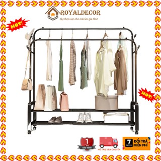 🔥GIÁ RẺ NHẤT🔥 Tủ Treo Quần Áo Sắt Cao Cấp, 2 Khung Sắt Chắn Chắn Mắc Được Nhiều Quần Áo, Thông Thoáng Tránh Ẩm Mốc