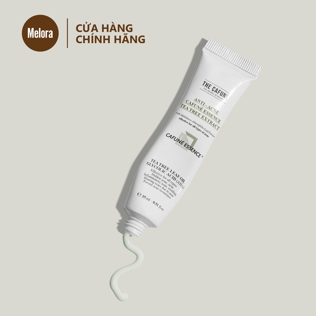 Tinh Chất Chấm Mụn Mờ Thâm Chính Hãng Cafuné Essence 15ml thành phần AHA Và Tràm Trà - Giảm Mụn, Giảm Thâm, Dưỡng Da