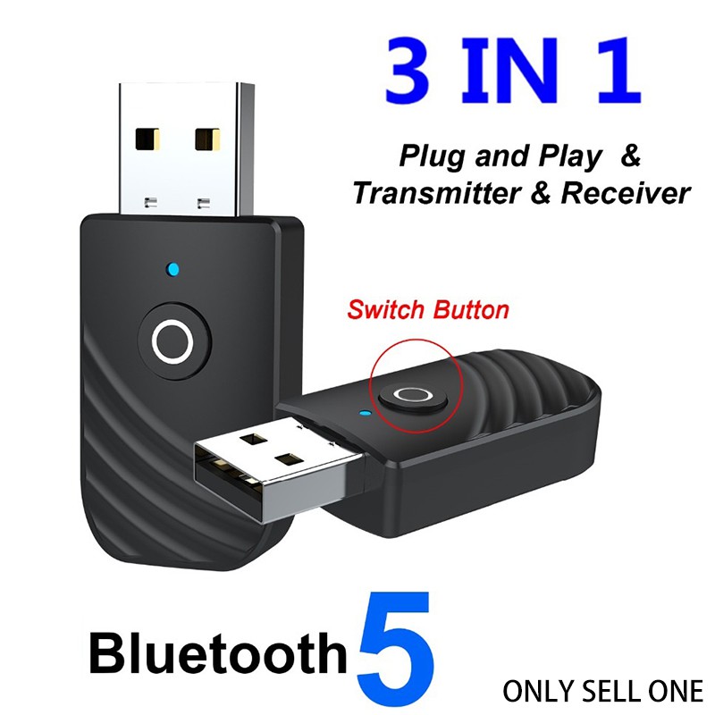 High Quality USB Bluetooth Adapter 5.0 3 in 1 Audio Receiver Transmitter for TV PC SSVN