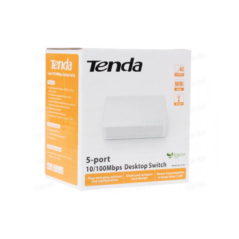 Tenda Bộ chia cổng internet 5 cổng 10/100Mbps S105 - Hàng Chính Hãng