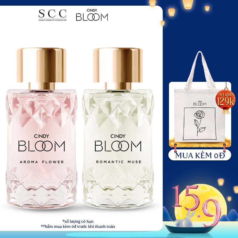 Combo nước hoa Cindy Bloom Aroma Flower 50ml + nước hoa Cindy Bloom Romantic Muse 50ml