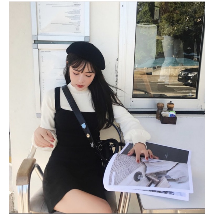 Váy nữ đẹp🌸FREESHIP🌸Váy len dáng ngắn tay bồng ôm body siêu xinh phong cách trẻ trung