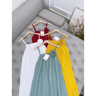Maxi Yếm Hoa Cài Dập Ly sIÊU Xinh