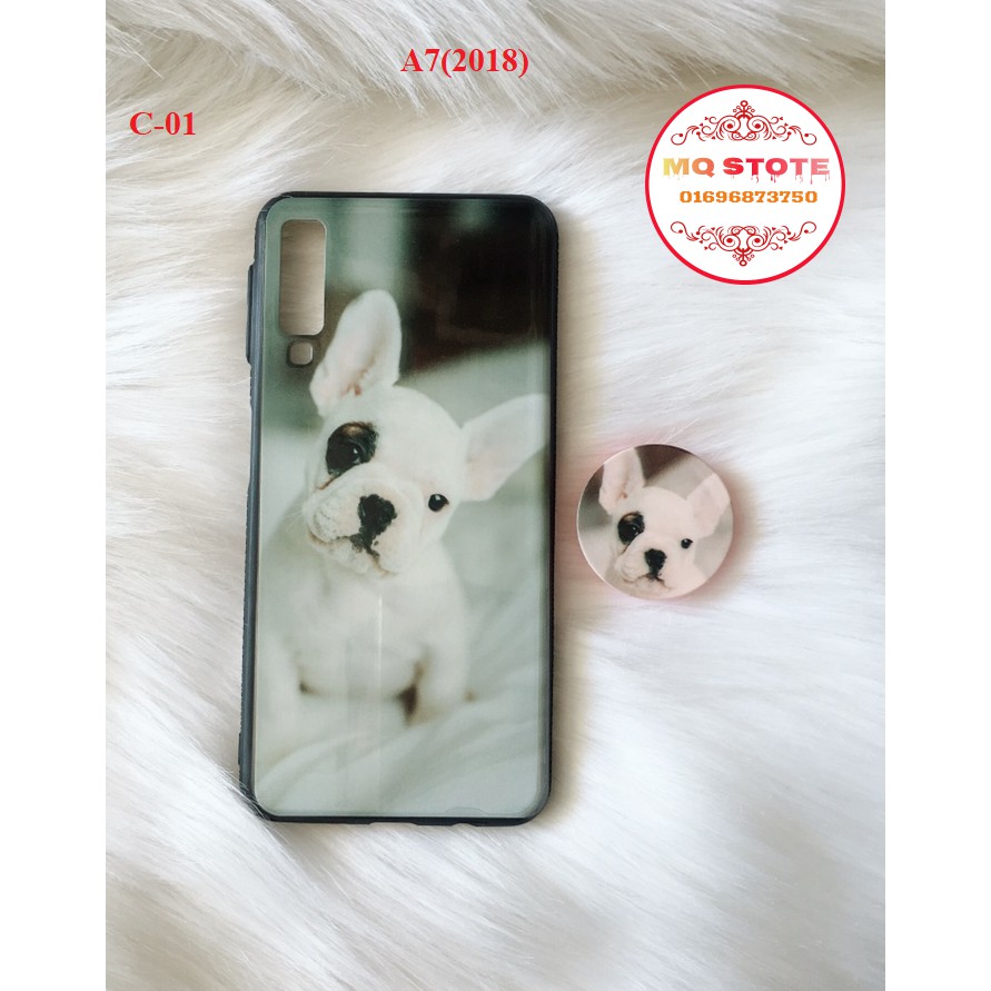 SAMSUNG A7 ỐP HÌNH BÓNG KÈM NÚT DỰNG ĐIỆN THOẠI HÌNH TRÒN