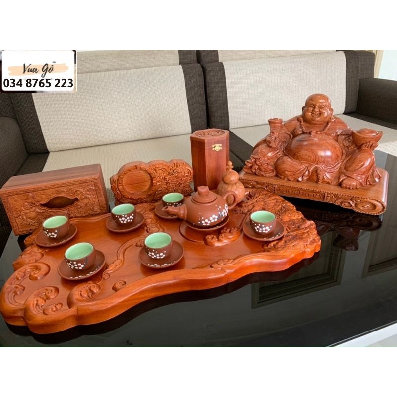 Tượng Di Lặc Gỗ Hương Cao Cấp- Tài Lộc Vạn Sự Như ý - Tỷ Sự Như Mơ