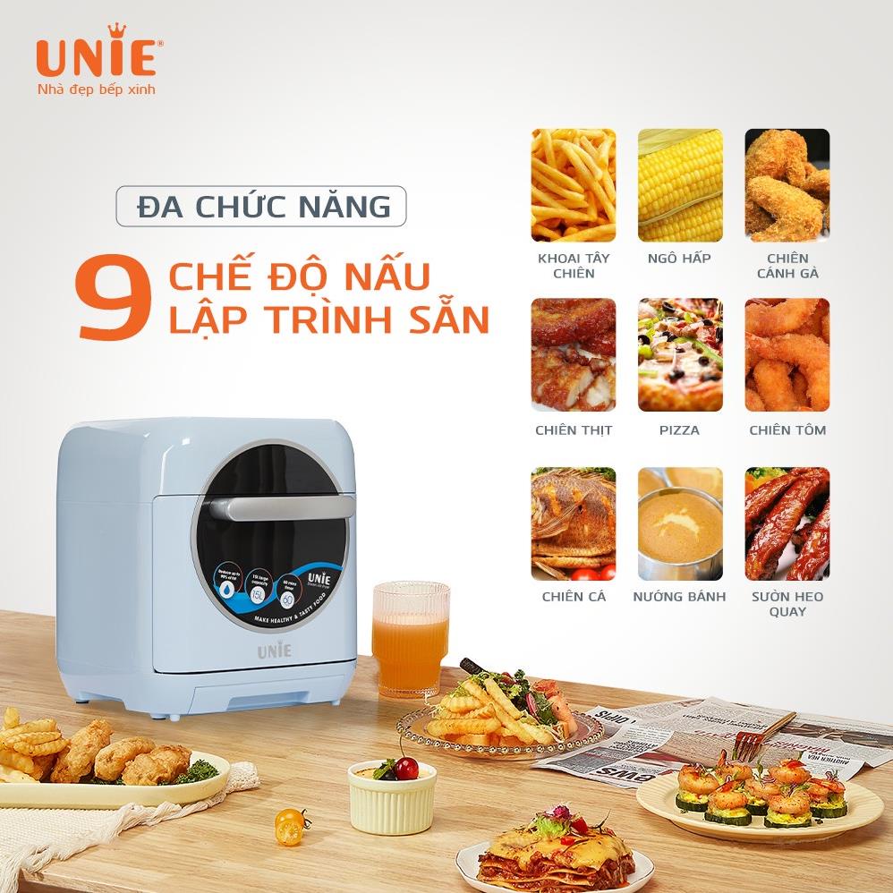 NỒI CHIÊN KHÔNG DẦU ĐA NĂNG , NỒI CHIÊN HẤP UNIE STEAM COLOR 15L CHIÊN HẤP THÔNG MINH 2 TRONG 1