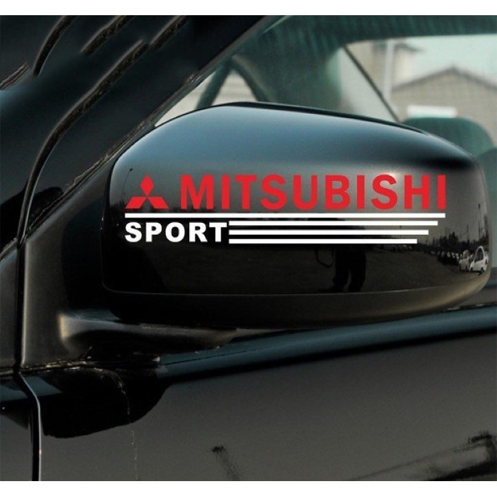 BỘ 2 TEM DÁN GƯƠNG CHIẾU HẬU Ô TÔ MITSUBISHI