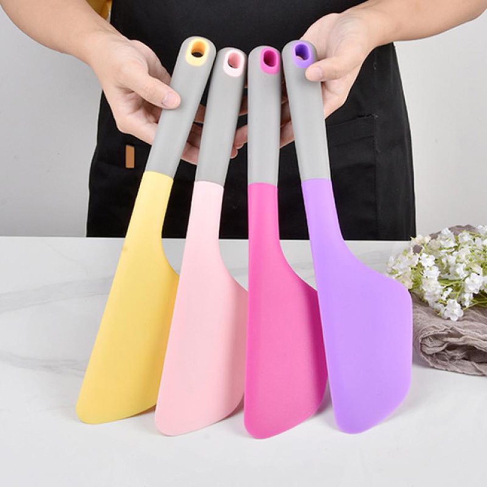 Muỗng silicone trộn kem làm bánh chịu nhiệt chống dính nhiều màu sắc xinh xắn 34cm