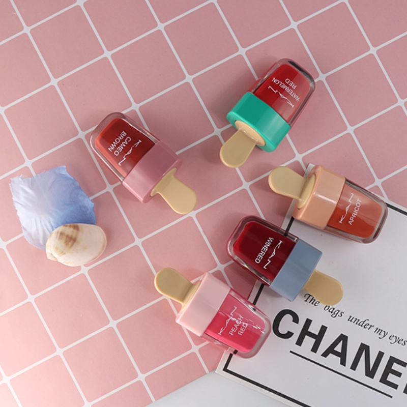 [Hàng mới về] Son bóng KAN chất lì dưỡng ẩm không dính cốc hình que kem Hàn Quốc dễ thương