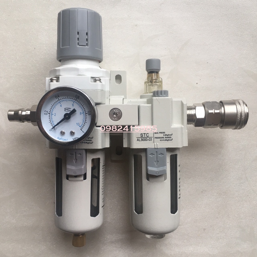 Bộ lọc đôi  AC3010  vỏ nhôm ren 3/8 inch ~ 17mm hãng STC đẹp