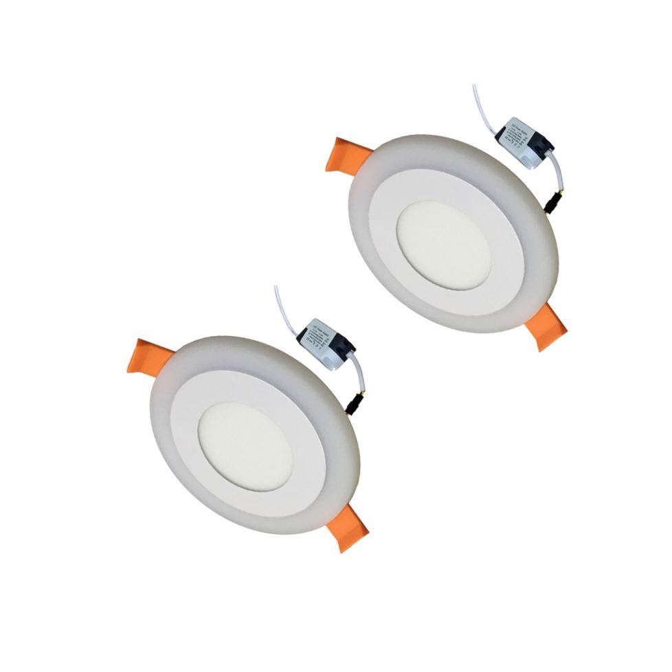 Đèn Led Âm Trần Viền Trơn Màu Xanh Dương,Đèn Âm Trần Siêu Mỏng 3+3w/ 6+3w Tròn