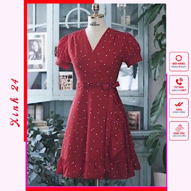 Đầm váy bi đỏ tùng bèo (kèm hình thật) | BigBuy360 - bigbuy360.vn