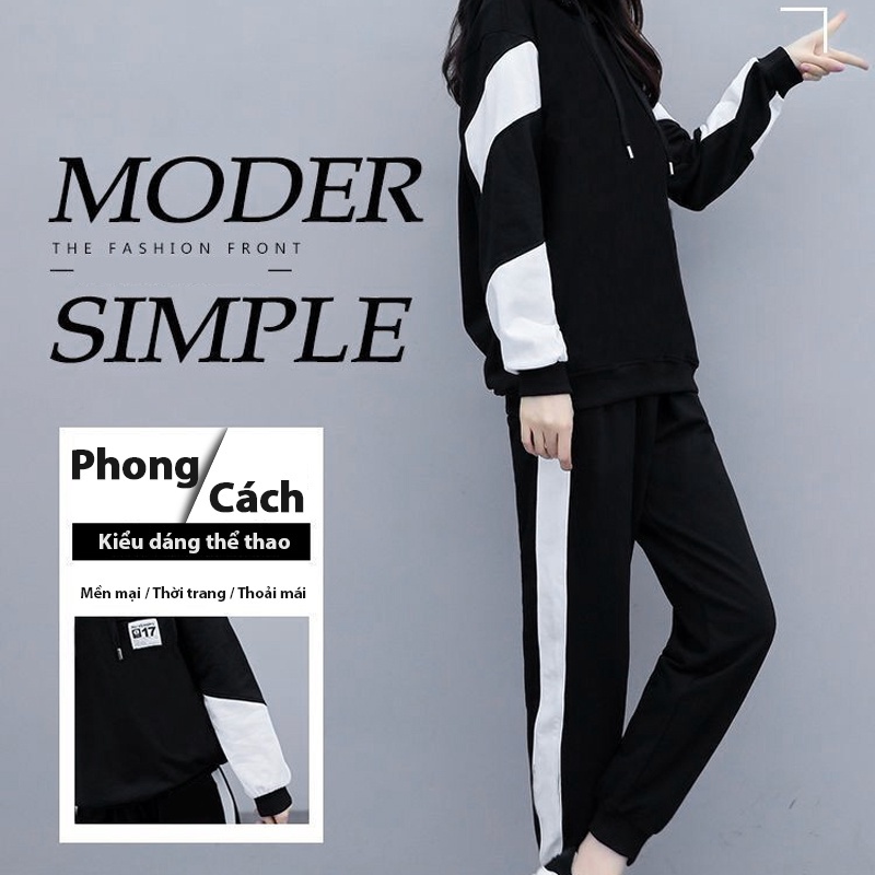 Bộ Quần áo thu đông nam nữ UNIFUN mã MK thể thao hàn quốc đẹp bao gồm áo khoác hoodie và quần jogger