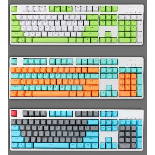 Keycap Xuyên Led nhiều màu 1 bộ 104 Phím Dùng cho Bàn phím cơ - Vi tính TG